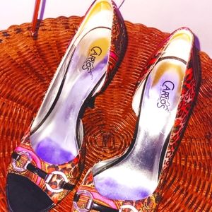 Carlos Santana open toe colorful heels. Size 8